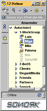 Sonork Instant Messaging Client Screenshot